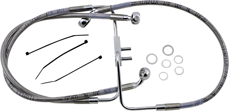 DRAG SPECIALTIES Brake Line - Front (Upper) - Stainless Steel 618623