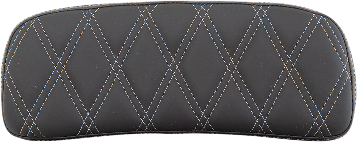 DRAG SPECIALTIES Almohadilla Tour-Pak cortada - Doble diamante - Negro/Plata 0822-0433 