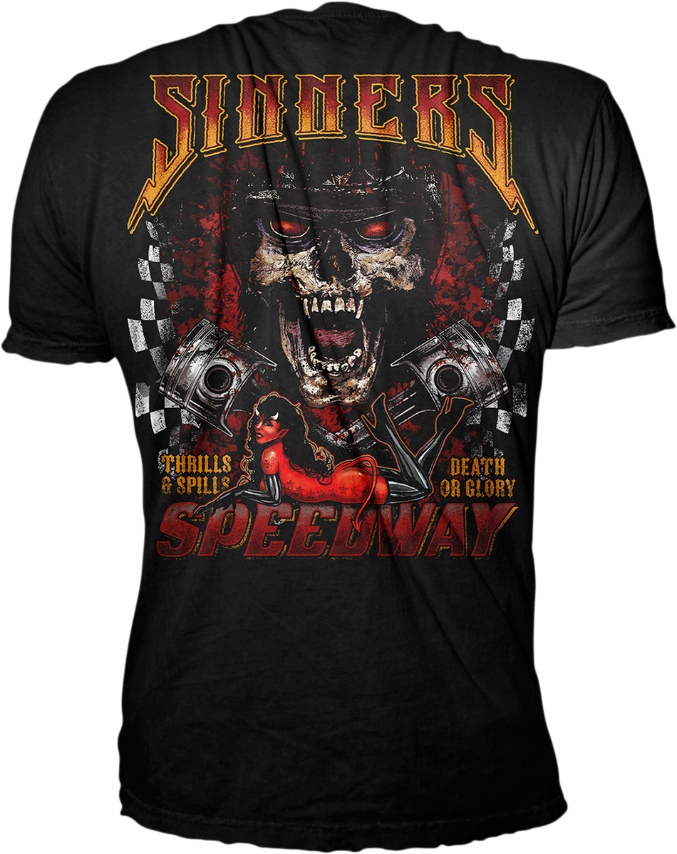 LETHAL THREAT Sinner's Speedway T-Shirt - Black - 2XL LT20883XXL