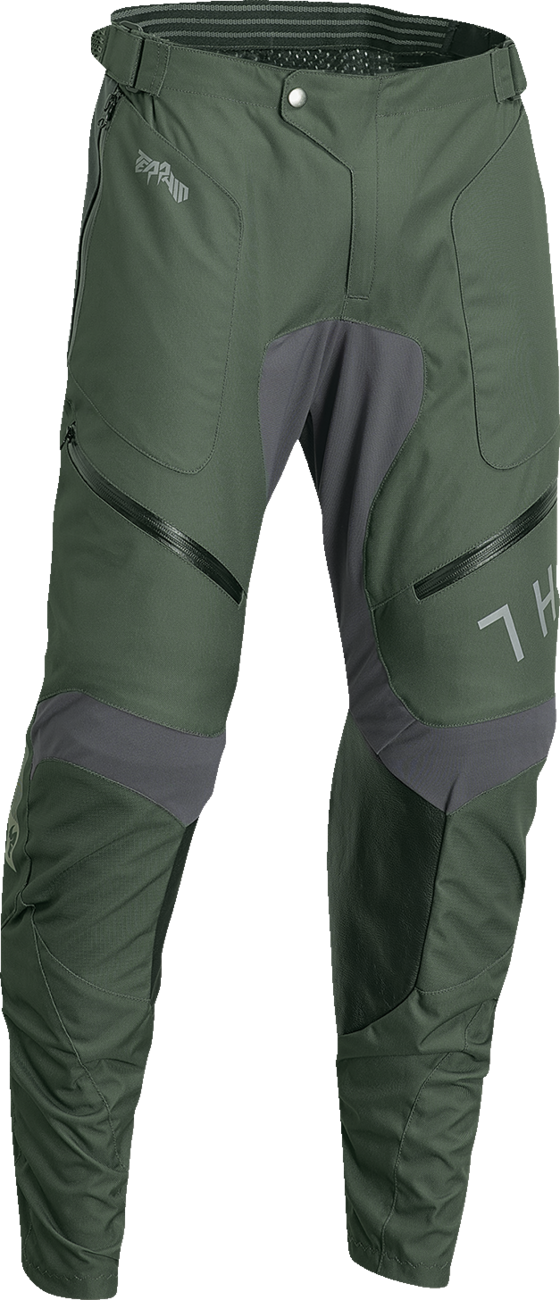 THOR Terrain In-the-Boot Pants - Army Green/Charcoal - 36 2901-10433