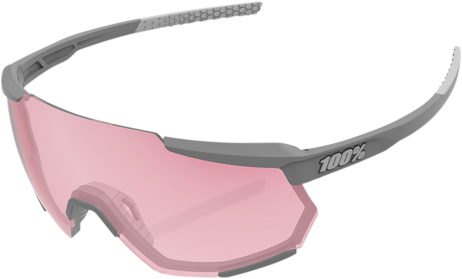 100% Racetrap Sunglasses - Soft Tact Stone - HiPER Coral Lens 61037-289-79