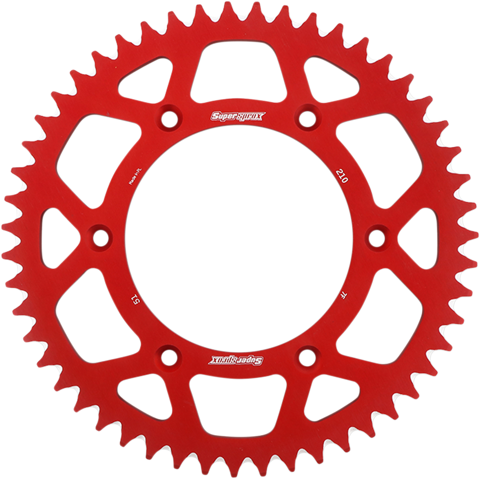 SUPERSPROX Rear Sprocket - Red - Honda - 51 Tooth RAL-210-51-RED