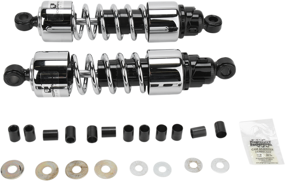 PROGRESSIVE SUSPENSION Shocks - 412 Cruiser Series - Chrome - 12.5" - Standard/Heavy Duty 412-4209C