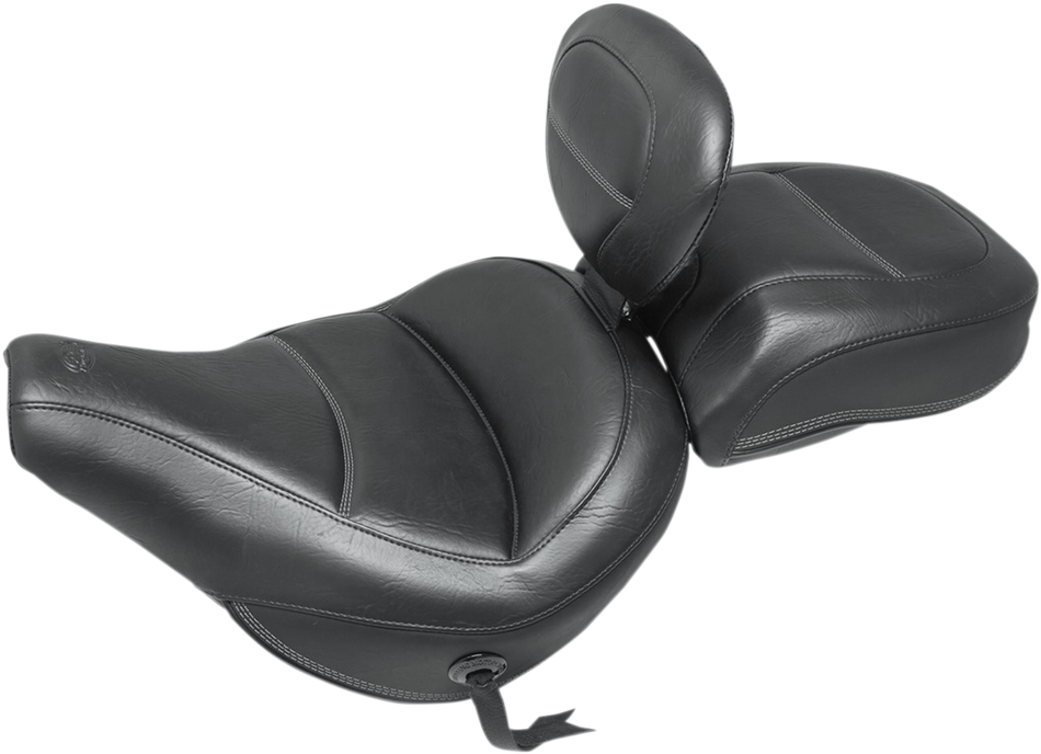 MUSTANG Max Profile Solo Touring Seat - with Driver Backrest - Black - Original - FLHC/FLDE 79330