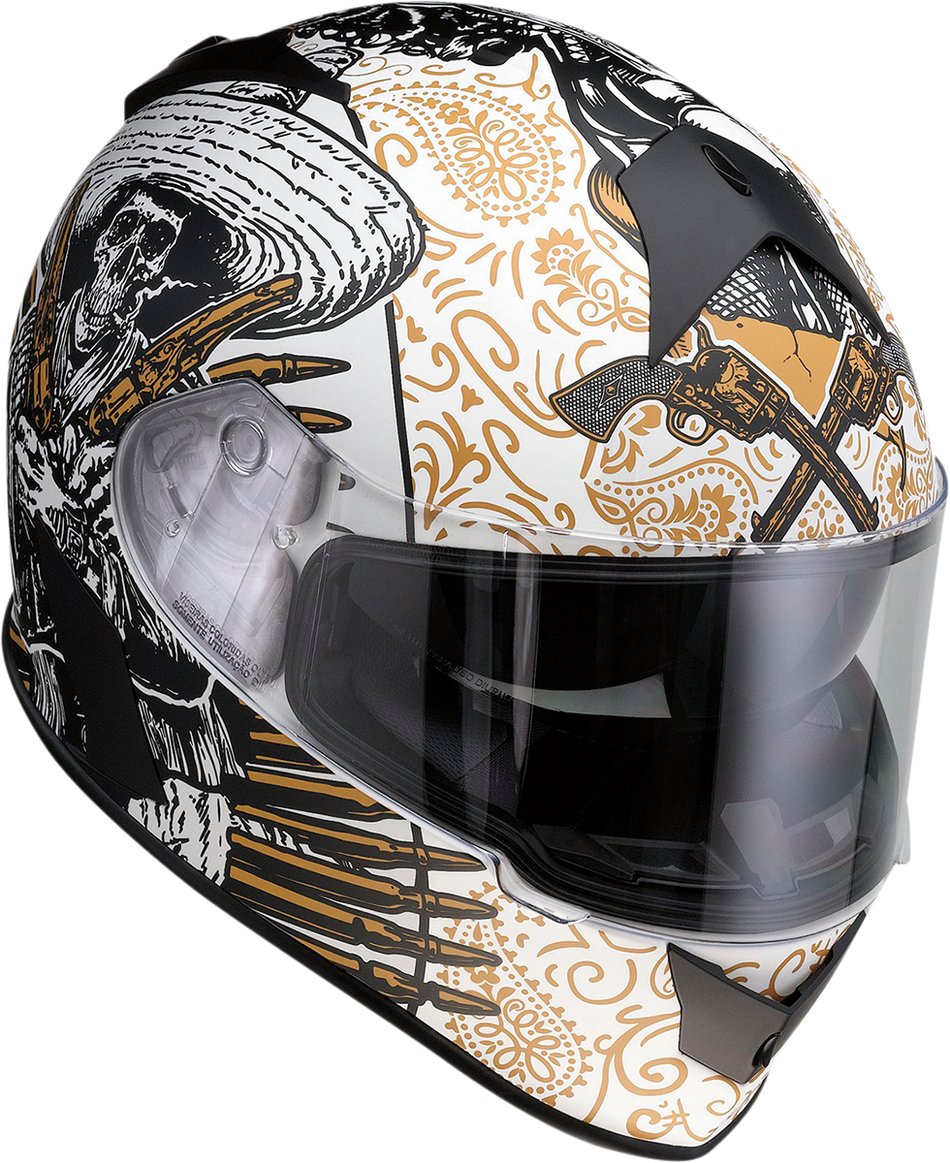 Z1R Warrant Helmet - Sombrero - White/Gold - Small 0101-14165