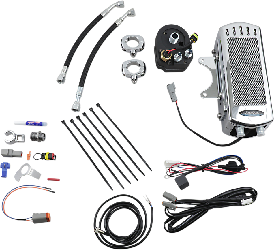 ULTRACOOL Side Mount Oil Cooler Kit - Chrome - FLH SMT-1C