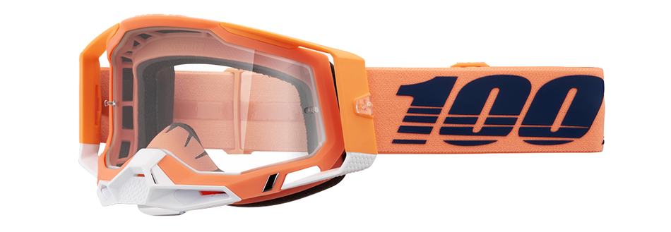 100% Racecraft 2 Goggles - Coral - Clear 50009-00018