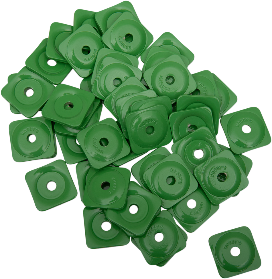 WOODY'S Support Plates - Green - Square - 48 Pack ASG-3780-48