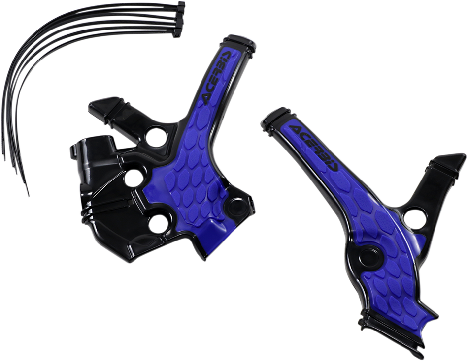 ACERBIS X-Grip Frame Guards - Black/Blue N/F 22 YZ85 2736391004