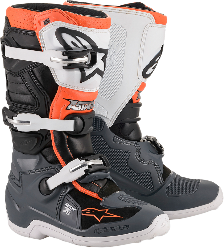 ALPINESTARS Tech 7S Boot - Black/Gray/White/Orange Fluorescent - US 5 2015017-1124-5