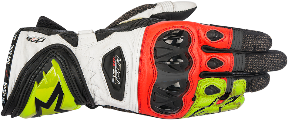 ALPINESTARS Supertech Gloves - Black/Fluo Yellow/Red - Large 3556017-1536-L