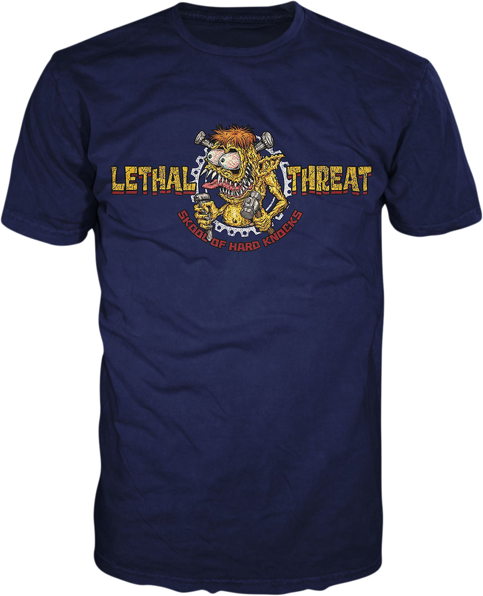 LETHAL THREAT Skool of Hard Knocks T-Shirt - Blue - Large LT20896L