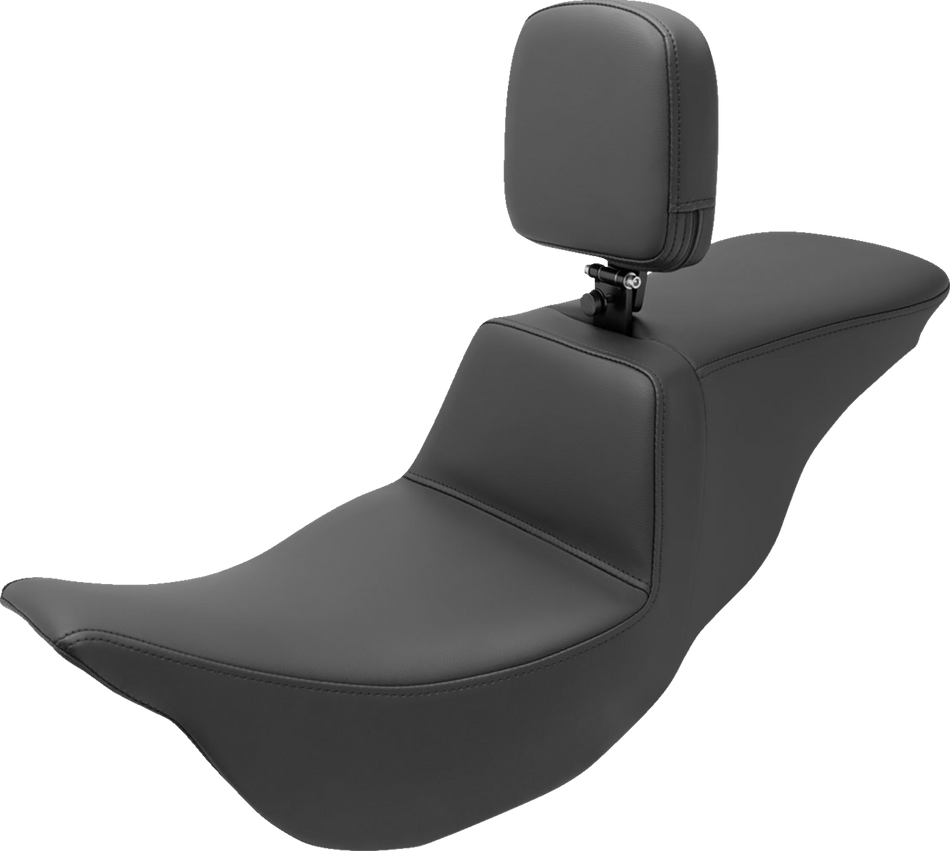 SADDLEMEN Tour Step Up Seat - Rider Backrest - Plain - FL '08-'22 808-07B-194BR