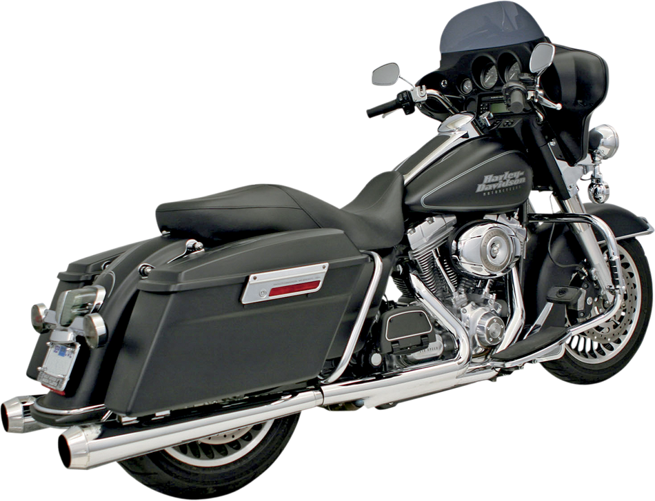 BASSANI XHAUST Megaphone Mufflers - Chr/Pol - Tapered - Performance Baffle FLH-517L