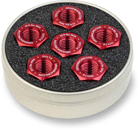 DRIVEN RACING Aluminum Sprocket Nuts - Red - M10 x 1.0 DSN6RD