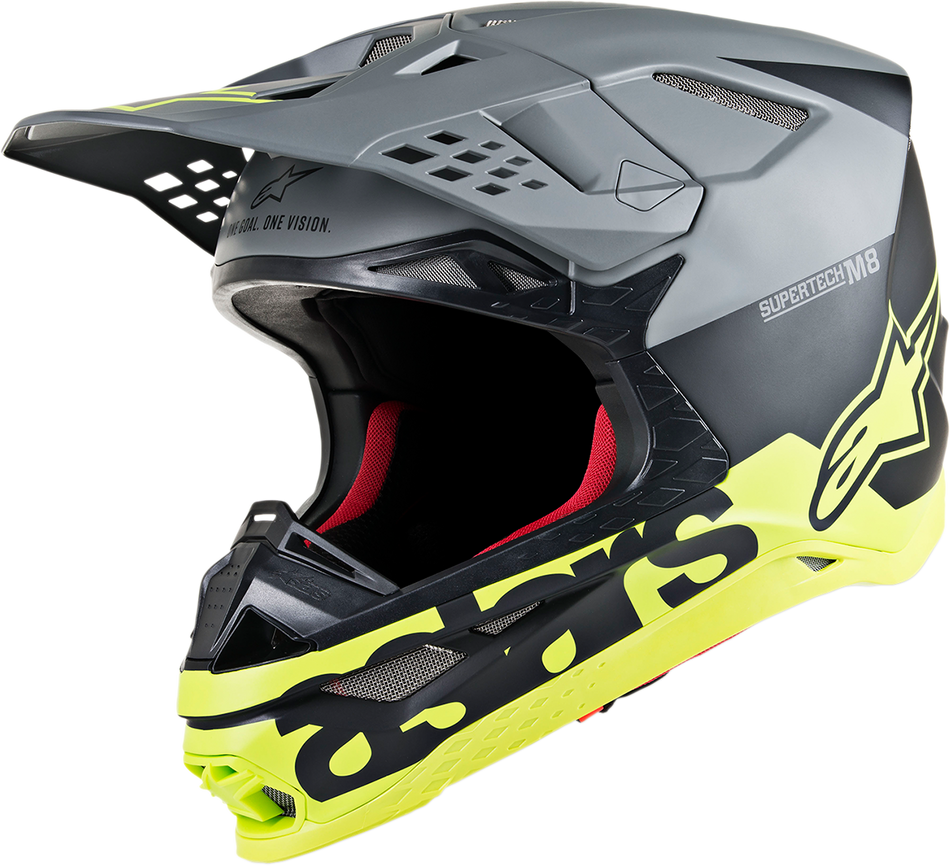 ALPINESTARS Supertech M8 Helmet - Radium - MIPS - Matte Black/Mid Gray/Yellow Fluo - XS 8301519-1305-XS