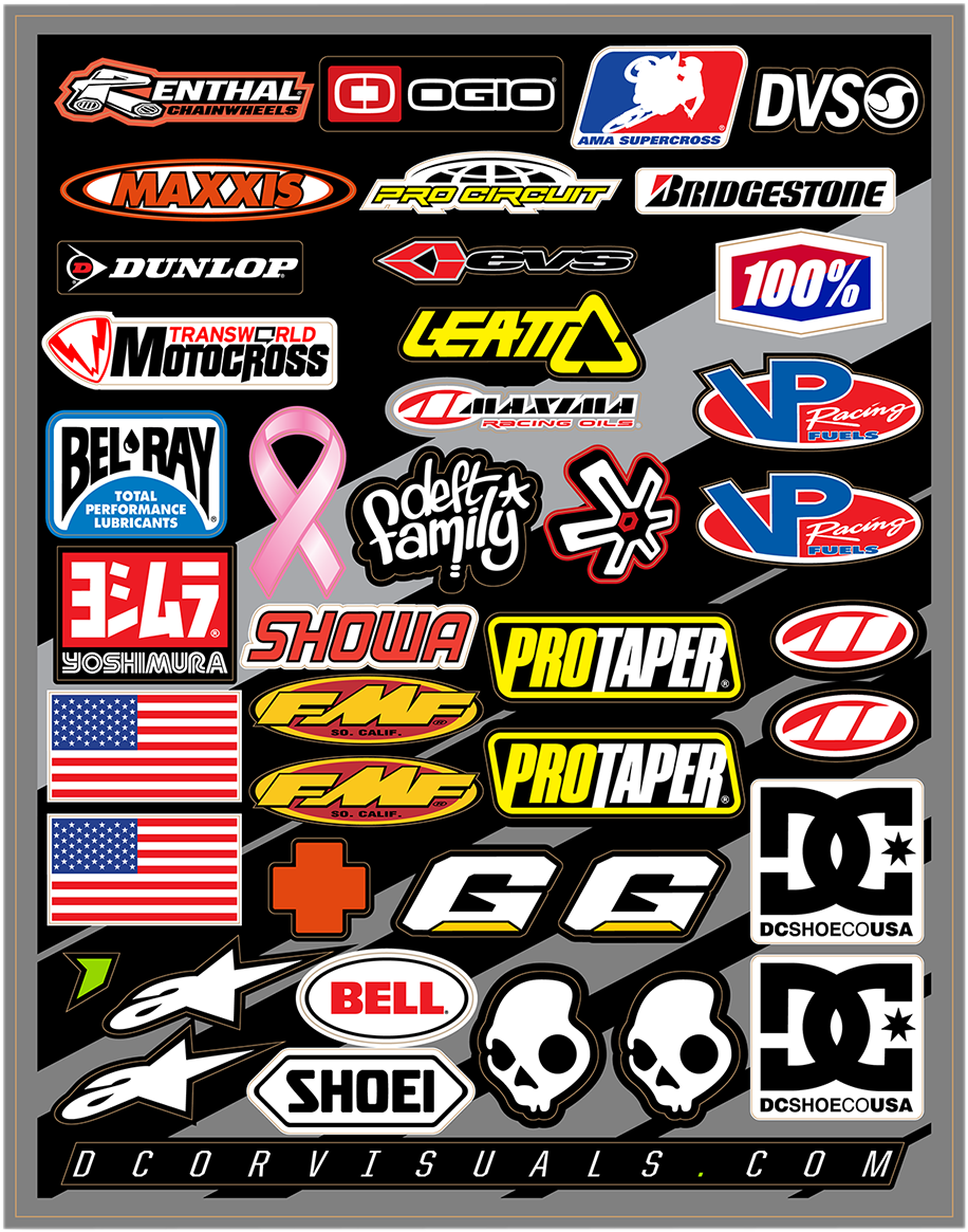 D'COR VISUALS Decal Sheet - Helmet Logos 40-90-104