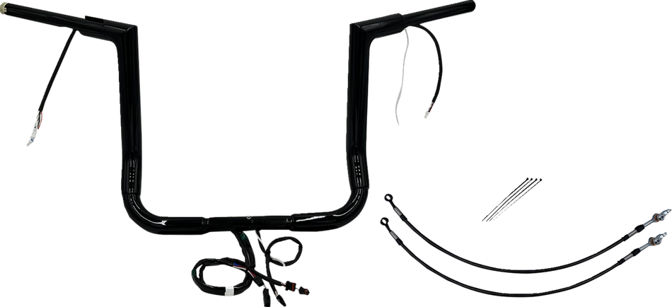 FAT BAGGERS INC. Handlebar Kit - Flat Top - 14" - Black 602214-B