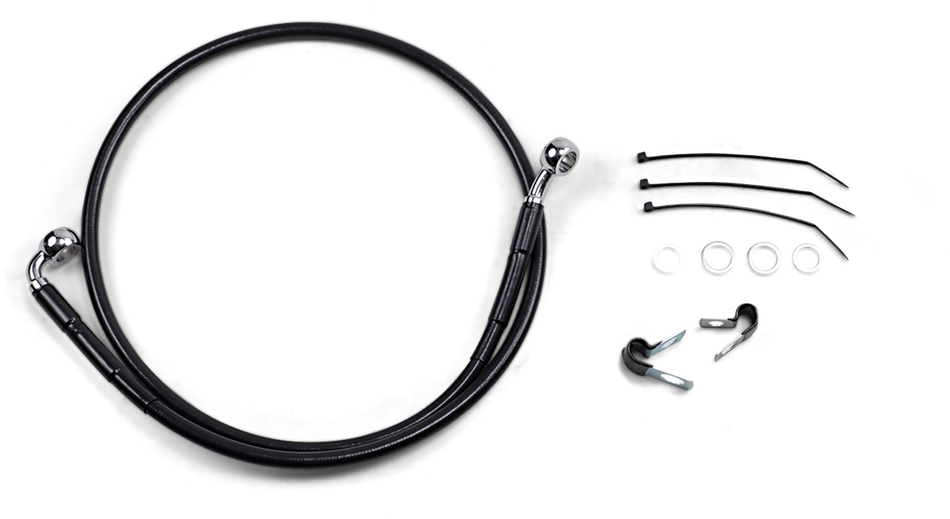 DRAG SPECIALTIES Brake Line - Front (Upper) - Black 640112-BLK