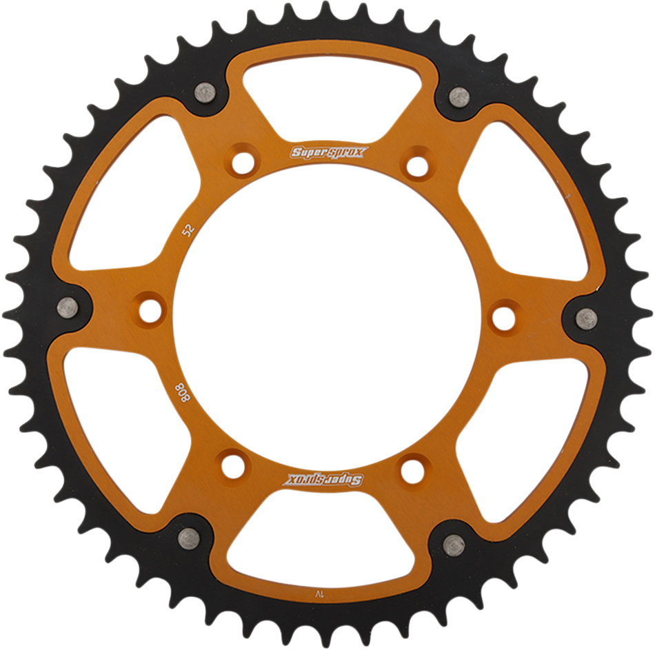 SUPERSPROX Stealth Rear Sprocket - 52 Tooth - Gold - Kawasaki/Suzuki RST-808-52-GLD