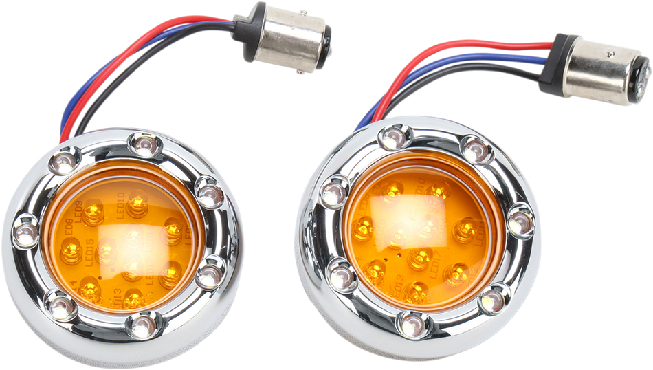 ARLEN NESS LED Light Kit for Factory Turn Signal Housing - Amber/White - Chrome 12-757