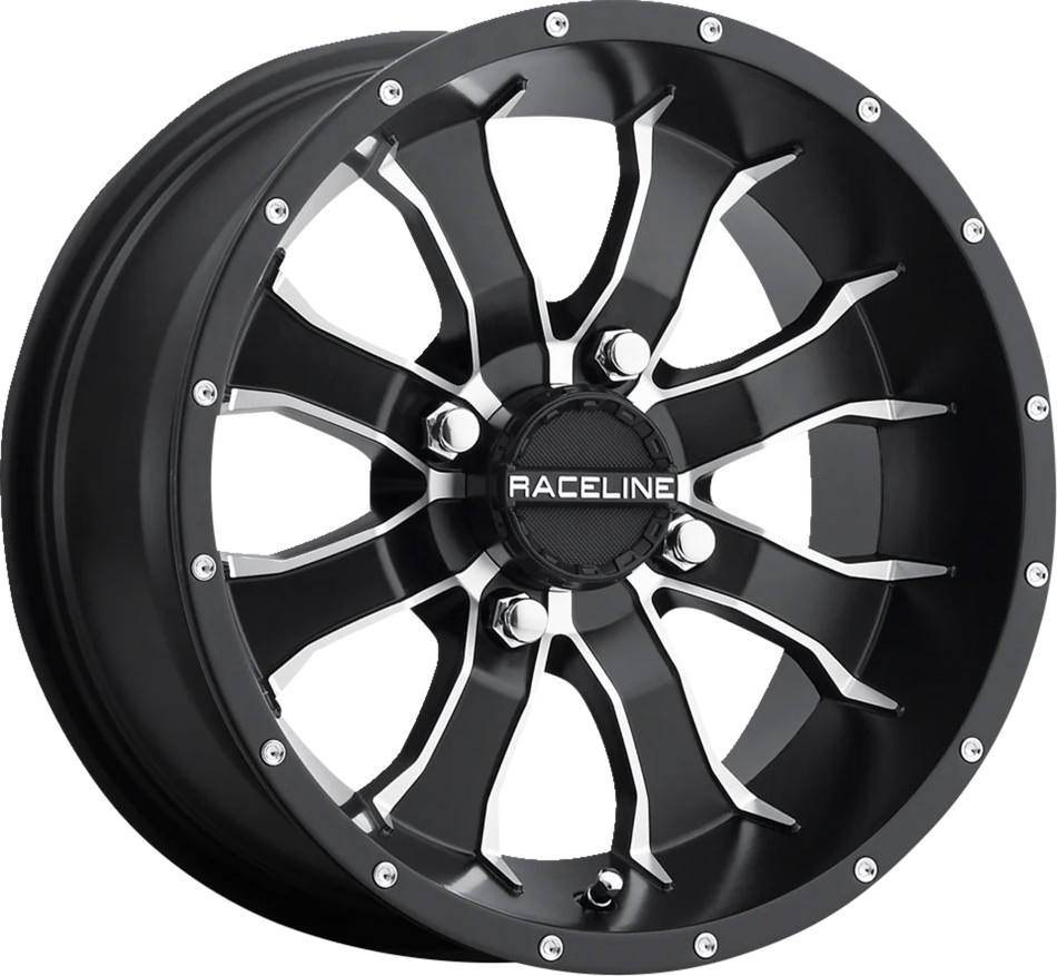 RACELINE WHEELS Wheel - Mamba - Front/Rear - Black/Machined - 14x7 - 4/137 - 5+2 (+10 mm) A7747037-T-52