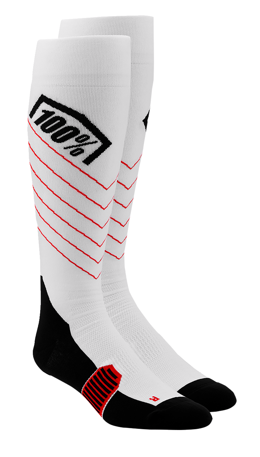 100% Hi-Side Performance Socks - White - Large/XL 20054-00006