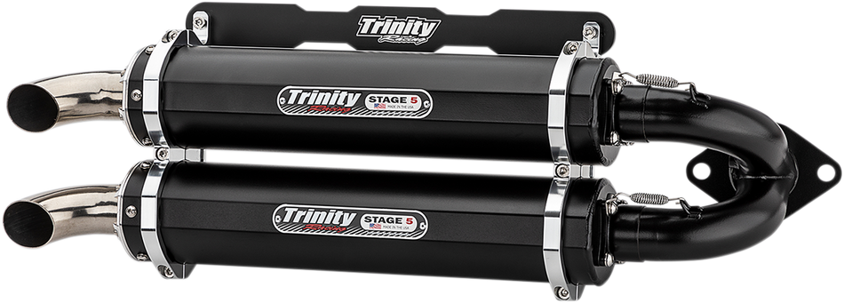 TRINITY RACING Stage 5 Slip-On Dual Muffler - Cerakote Black TR-4165S-CB