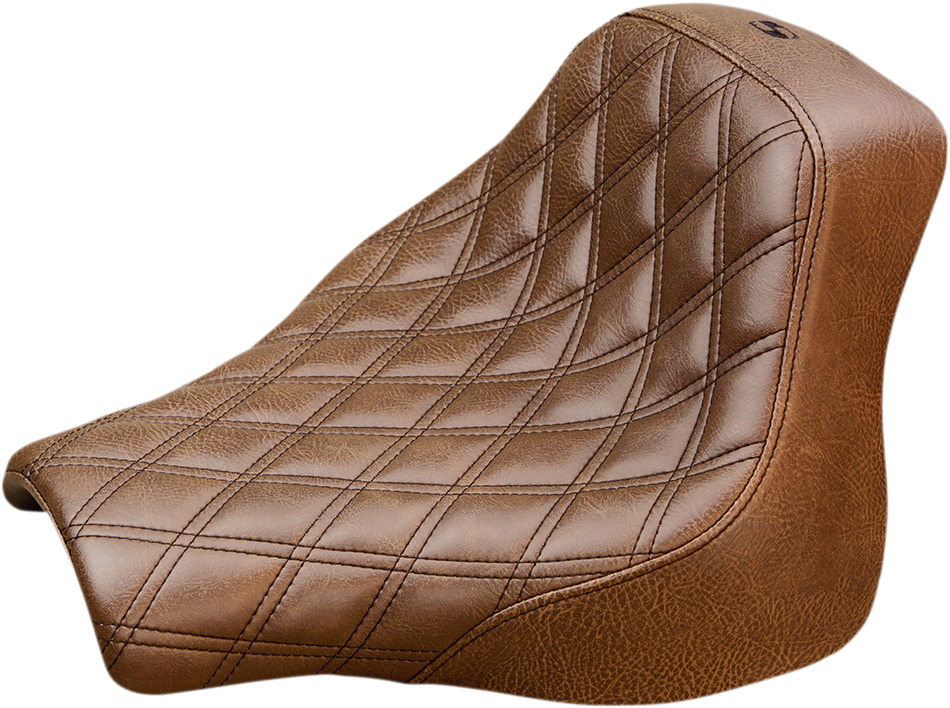 SADDLEMEN Renegade Solo Seat - Lattice Stitched - Brown 818-28-002BLS