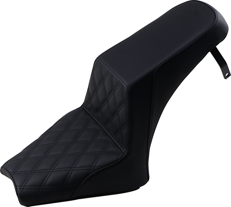 SADDLEMEN Step Up Seat - Front Lattice/Rear Smooth - Black - Scout Bobber I18-33-172