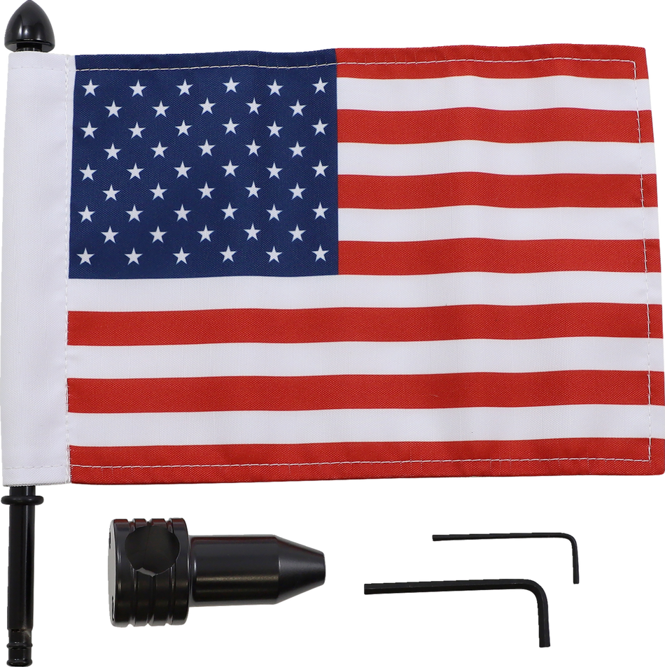 PRO PAD Saddlebag - Fixed Upright Flag Mount - 3/4" Bar - 6" X 9" Flag BRFM-FXD1