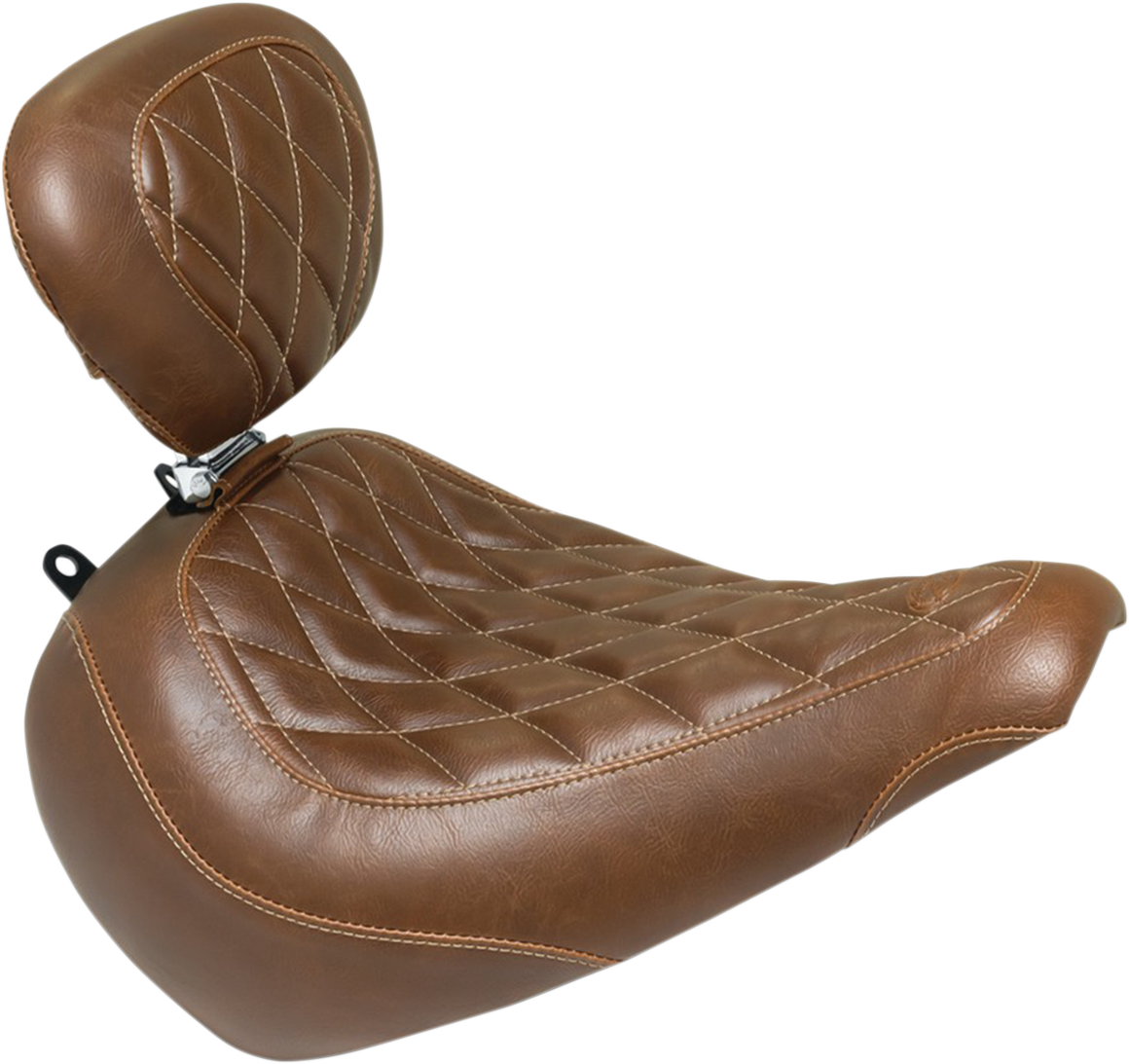 MUSTANG Seat - Wide Tripper Solo - with Backrest - Diamond - Brown 83022