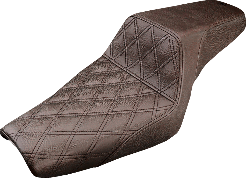 SADDLEMEN Step-Up Seat - Front Lattice Stitch - Brown - XL 807-03-172BR