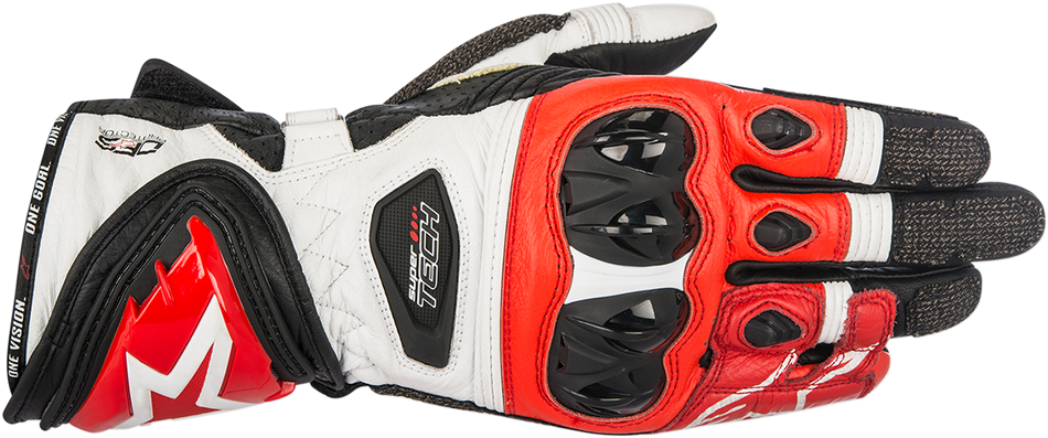 ALPINESTARS Supertech Handschuhe - Schwarz/Weiß/Rot - Klein 3556017-123-S