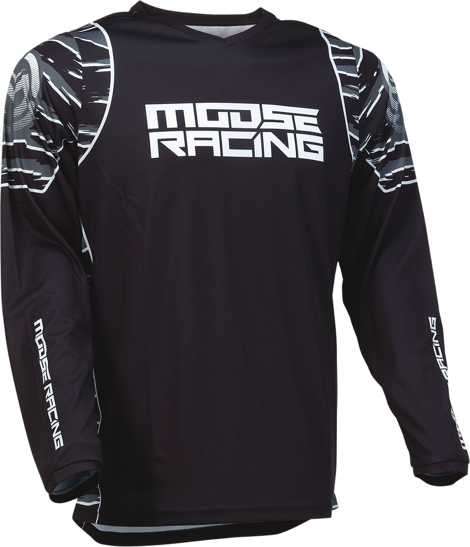 MOOSE RACING Qualifier Jersey - Black/White - Large 2910-6968