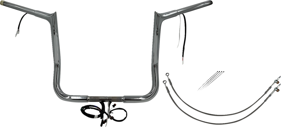 FAT BAGGERS INC. Handlebar Kit - Pointed Top - 14" - Chrome 902214