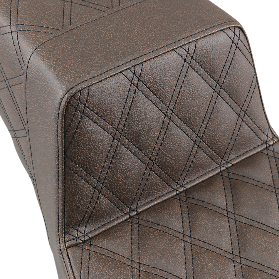 SADDLEMEN Step-Up Seat - Full Lattice Stitch - Brown 897-06-175BR