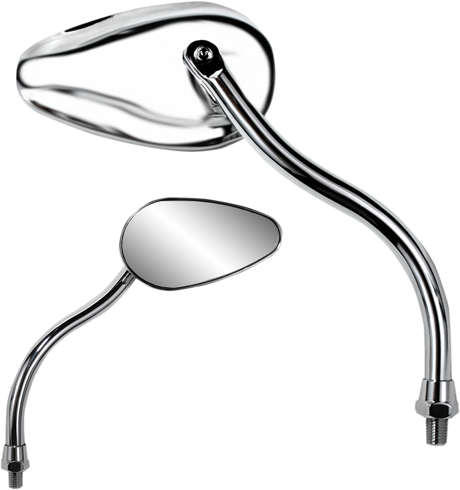 Parts Unlimited Mirror - Teardrop - Chrome 17061