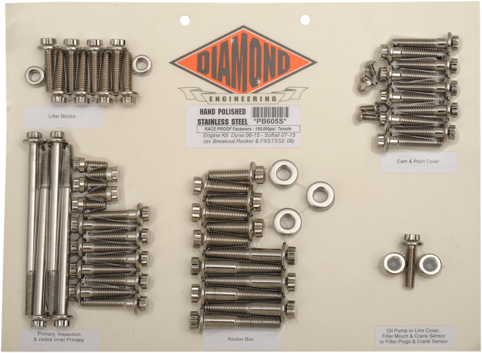 DIAMOND ENGINEERING Bolt Kit - Engine - Dyna PB605S