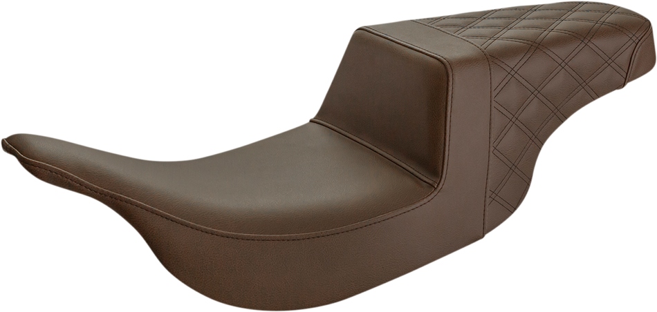 SADDLEMEN Step-Up Seat - Rear Lattice Stitch - Brown 897-07-173BR