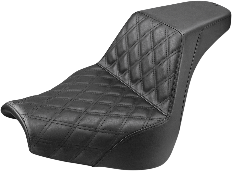 SADDLEMEN Step-Up Seat - Front Lattice Stitch - Black 818-31-172