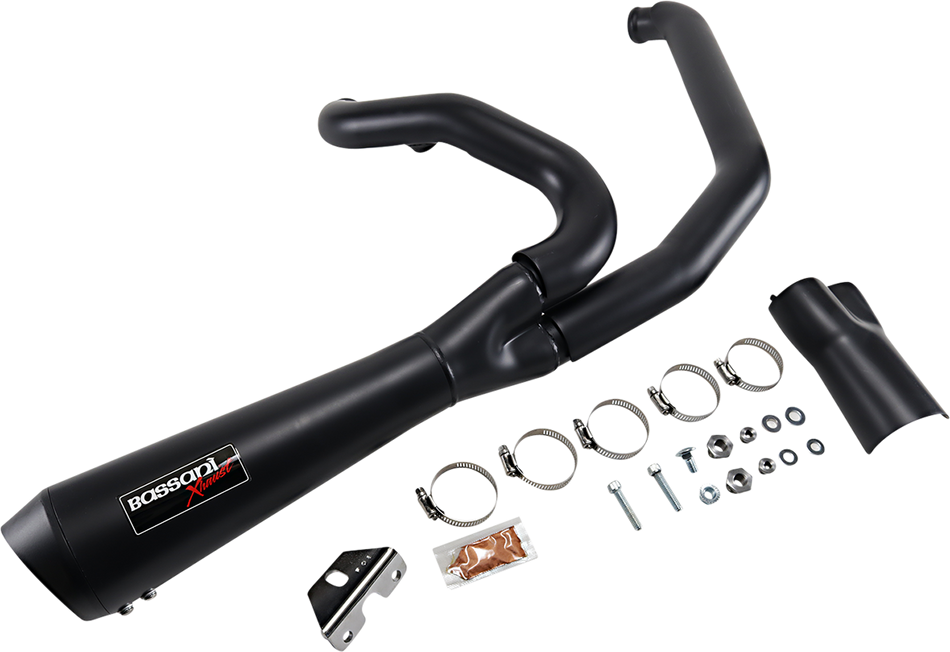 BASSANI XHAUST Short 2:1 Exhaust for FL - Black 1F42RB