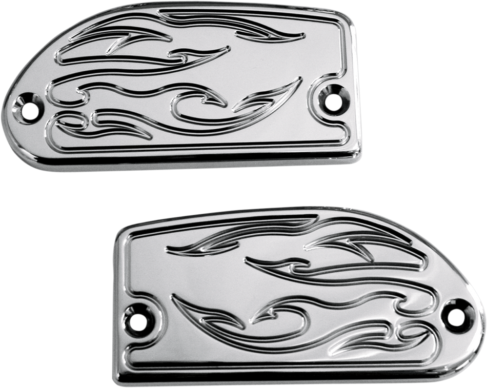 BARON Master Cylinder Cover - Flame - Yamaha - Chrome BA-7629-03