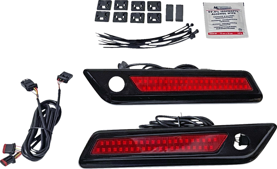 CUSTOM DYNAMICS Latch Light - Saddlebag - Dual Color - Red - Black CD-SBL-DC-RB