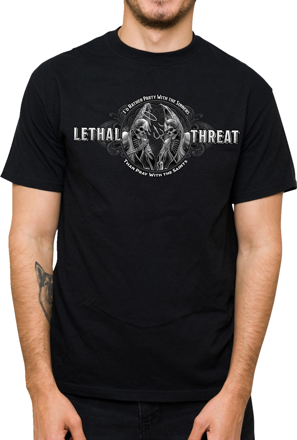 LETHAL THREAT Party with the Sinners T-Shirt - Black - 4XL LT20905-4XL