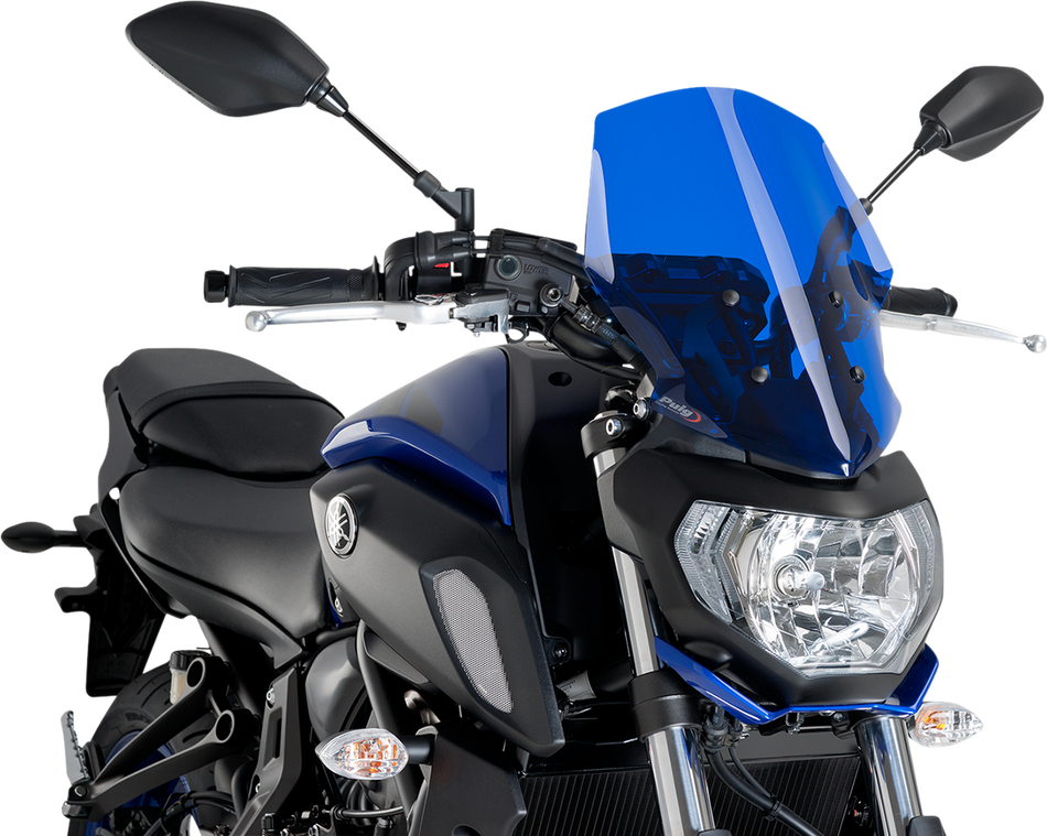 PUIG HI-TECH PARTS Naked Touring Windscreen - Blue - Yamaha 9667A