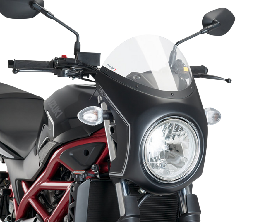 PUIG HI-TECH PARTS Semi-Fairing - Black - Clear Screen 3169W