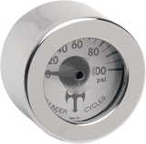 EDDIE TROTTA DESIGNS Mini Oil Pressure Gauge and Cover - Polished - White Face - 3/16" W x 9/16" D TC-001