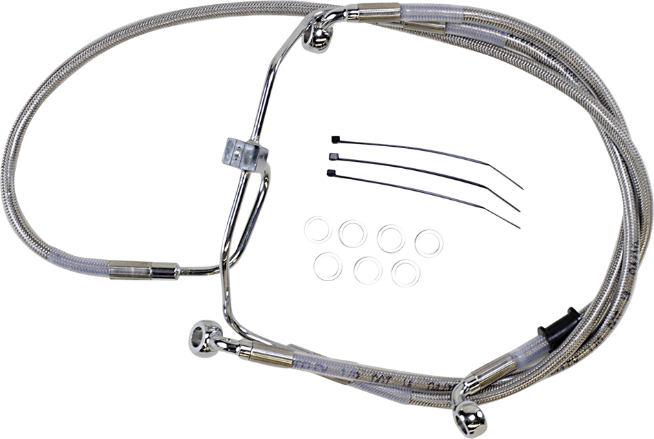 DRAG SPECIALTIES Brake Line - +8" - Stainless Steel - FXDF '08-'17 660325-8