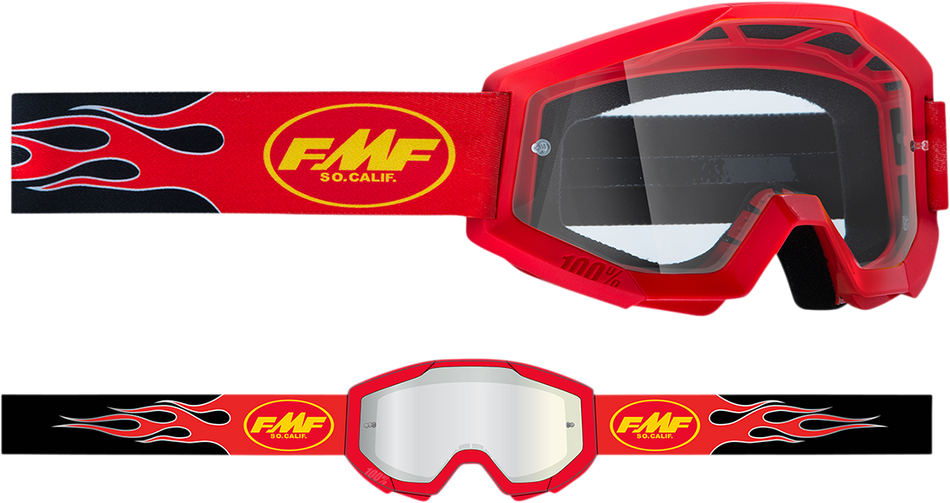 FMF PowerCore Goggles - Flame - Red - Clear F-50050-00008 2601-3004